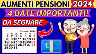 ✅AUMENTI PENSIONI GENNAIO 2024👉PAGAMENTI INPS👉4 DATE IMPORTANTI DA SEGNARE NEL CALENDARIO❗ [upl. by Meesaw]