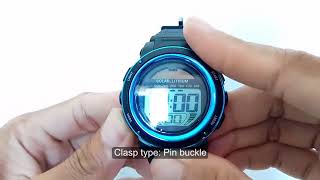 SKMEI 1096 SOLAR POWERED LED SPORTWATCH BLUE [upl. by Nivled483]