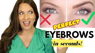 EASY BROW HACK The BEST Eyebrow Makeup Tutorial EVER MATURE THIN SPARSE BROWS [upl. by Raffaj]