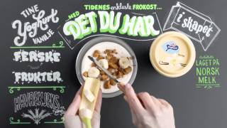 Reklamefilm TINE Yoghurt «Frokost med det du har i skapet» [upl. by Anillek]