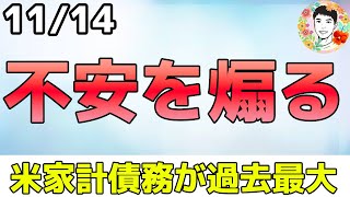 家計債務増と返済延滞率上昇⁉データの見方に注意してください！【1114 米国株ニュース】 [upl. by Notac]