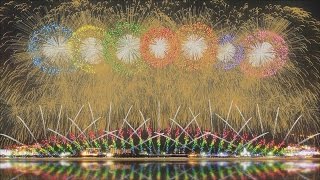 FWsim Mount Fuji Synchronized Fireworks Show2 [upl. by Aleciram]