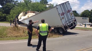 Semi Truck Breaks In Half RAW FOOTAGE [upl. by Morey]