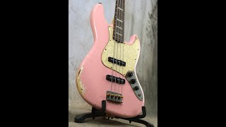 JB aged quotShell Pinkquot matching headstock by Alnus Bass 2023 [upl. by Nykal]