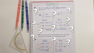 ☺Prozentwert berechnen für Dummies☺  mit Dreisatz und Formel [upl. by Stephenson698]