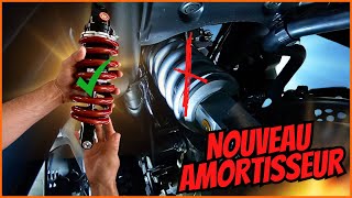 INSTALLER UN NOUVEAU AMORTISSEUR SUR SA MOTO 🤔 EFFICACE OU NON  ⚖️ [upl. by Essile86]