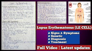 Lupus Erythematosus  LE Cell  Sign amp symptoms Genetic Diagnosis Treatment amp Epidemiology [upl. by Adnerb]