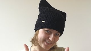 🐈 Czapka Na Szydelku  Kotek 10k każdy rozmiar Crochet Hat Cat simply and fast [upl. by Delisle]