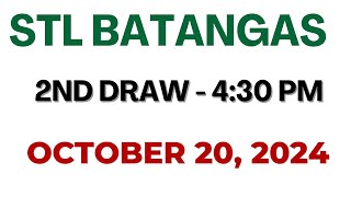 STL batangas draw result today live 430 PM  October 20 2024 430 PM draw [upl. by Einnij]