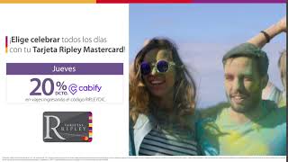 Todos los jueves descuento en Cabify con tu Tarjeta Ripley Mastercard [upl. by Helsa481]