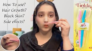 How to use Tinkle razor on Face For the First Time [upl. by Leiba]