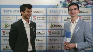 We have a new interviewer Anish Giri interviews Vidit after round 9 [upl. by Eadahs]