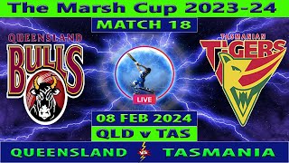 Queensland Bulls vs Tasmanian Tigers  QLD v TAS  The Marsh One Day Cup 202324  Cricket Info Live [upl. by Akeret]