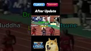 Fruits Before After Update Belike bloxfruits memebloxfruits dogmemes dragonfruit [upl. by Aicener]