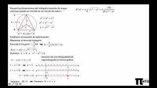 Busque las dimensiones del triángulo isósceles de mayor área que puede ser inscrito en un círculo [upl. by Novihc607]