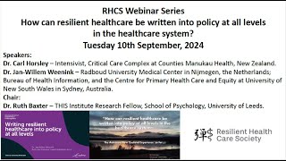 Writing RHC into Policy  Horsley ampWeenink  Webinar Sep 2024 [upl. by Wiburg]