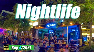 Nightlife of Platanias Crete Greece 2021 4K UHD [upl. by Telimay]