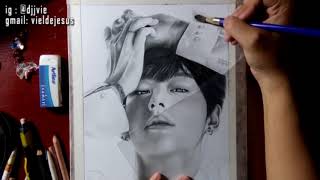 BTS V Kim Taehyung Speed drawing [upl. by Montanez]