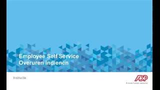 ADP Perman Overuren indienen met Employee Self Service ESS [upl. by Trevlac]