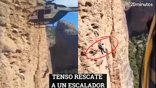 Tenso rescate de la GUARDIA CIVIL a un escalador en HUESCA [upl. by Niarfe]