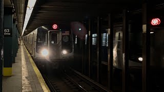 MTA New York City Subway  EFRM Action at 63rd DriveRego Park [upl. by Annadiane576]