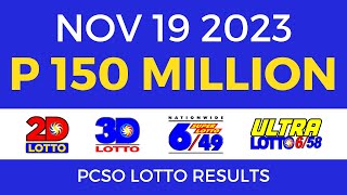 Lotto Result November 19 2023 9pm Complete Details [upl. by Psyche]