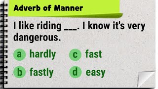 Adverb of Manner  Quiz [upl. by Darcey346]