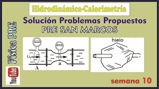 HidrodinámicaCalorimetría Semana 10Pre San MarcosSolución problemas propuestos [upl. by Acirne]