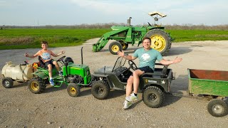 Playing on the Farm with Tractors and Trucks Compilation  Tractors for kids [upl. by Pol]