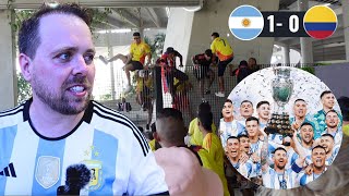 Una FINAL Peligrosa de ARGENTINA vs COLOMBIA  Reacciones de Hinchas [upl. by Katalin]