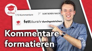 YouTube Kommentare fett kursiv und durchgestrichen schreiben  Pc amp Handy [upl. by Ynaitirb]