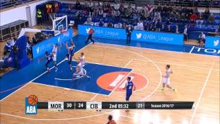 DENIED Nik Slavica pulls off BLOCK OF THE NIGHT Mornar  Cibona 27122016 [upl. by Dnalram693]