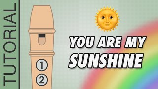 You Are My Sunshine  Recorder Flute Tutorial [upl. by Arbmahs]