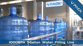 1000BPH 5 Gallon water refilling setup plant20 Liter water filling production machine filling [upl. by Akehsyt643]