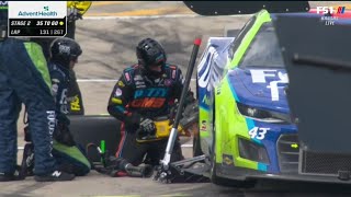 ERIK JONES WHEEL REFUSES TO COME OFF FULL VIDEO  2022 ADVENTHEALTH 400 NASCAR CUP SERIES KANSAS [upl. by Caton]