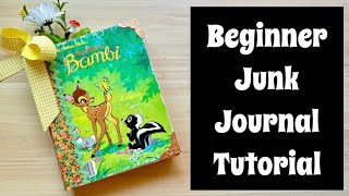 Easy Junk Journal Tutorial for Beginners  What Supplies You Need  How To Make a Rounded Spine [upl. by Phenica]