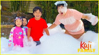 Ryans Foam Party with Family and more [upl. by Hanny]