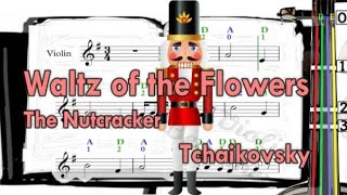 Waltz of the Flower  The Nutcracker  Violin SHEET MUSIC With Fingerings Tchaikovsky Level 3 [upl. by Adriel]