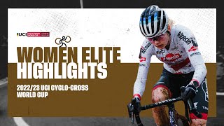 Women Elite Highlights  RD 6 Overijse BEL  202223 UCI CX World Cup [upl. by Kerby]