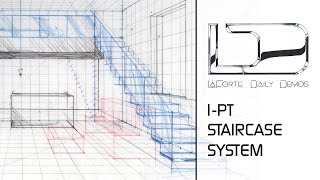 Staircase in 1pt Perspective using Division [upl. by Eylrahc]