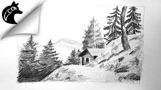 Pencil Drawing Landscape [upl. by Nosneh883]