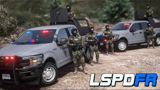 GTA 5 POLICIA  Camioneta del SEMEFO se va al AGUA tras PERSECUCION DE LA MARINA [upl. by Nedry]