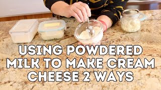 Using Powdered Milk to Make Cream Cheese 2 Ways [upl. by Llevad568]