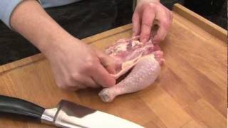 How to debone a chicken leg  Now Youre Cookin with Manitoba Chicken [upl. by Ahsaya]