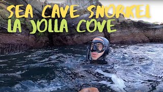 Exploring a Sea Cave near La Jolla Cove  San Diego Snorkeling [upl. by Ittocs]