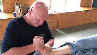 Raynor foot reflexology Deep foot massage with massage tools Brandon massaging Teresa part 4 [upl. by Godiva464]