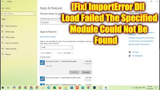 How to ImportError Dll Load Failed The Specified Module Could Not Be Found Fix [upl. by Nagrom]