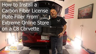 How to Install Carbon Fiber License Plate Filler From Extreme Online Store on a C8 Corvette [upl. by Hibben116]