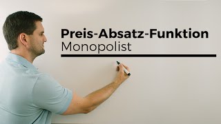 PreisAbsatzFunkion Monopolist Teil 2 Wirtschaftsmathe Mathehilfe online [upl. by Einnal]