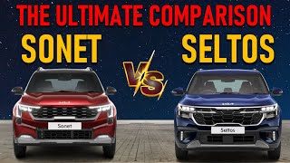 Kia Sonet vs Kia Seltos  Kia Seltos vs Sonet  Sonet vs Seltos  Car Comparison  Antique Auto Car [upl. by Pohsib995]